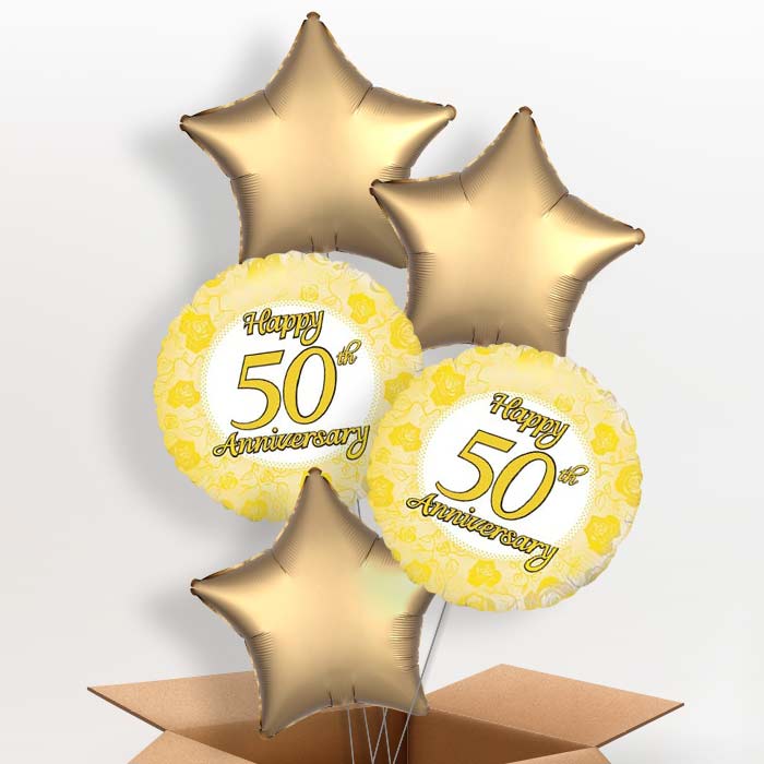 50th Wedding Anniversary Balloons in a Box