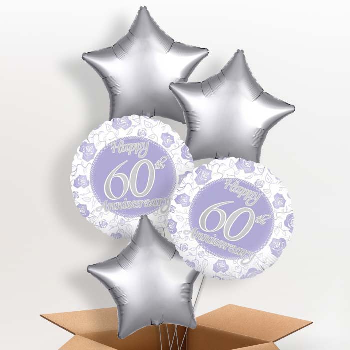 60th Wedding Anniversary Balloons in a Box