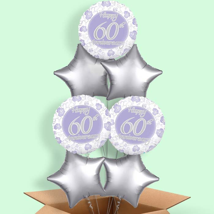 60th Wedding Anniversary Balloons in a Box