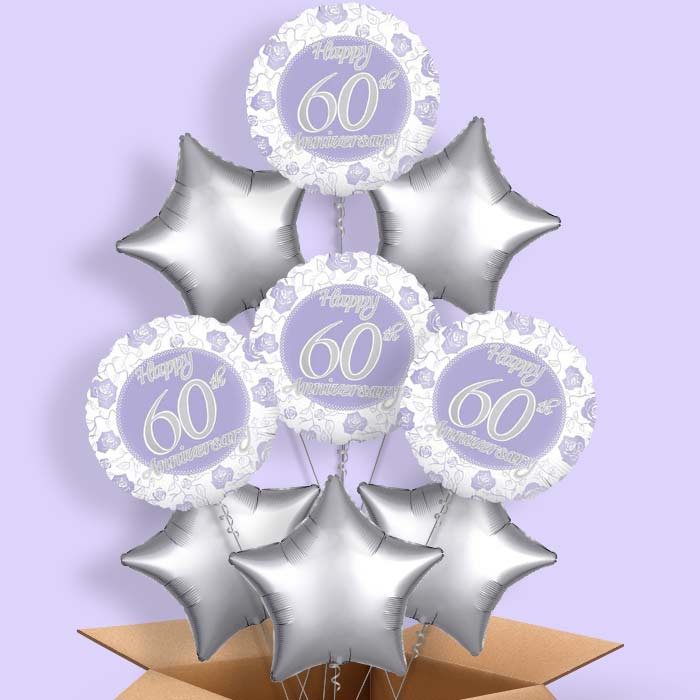 60th Wedding Anniversary Balloons in a Box