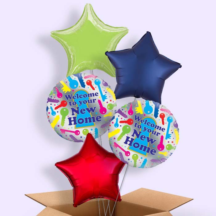 Welcome to Your New Home 5 Balloon Bouquet in a Box