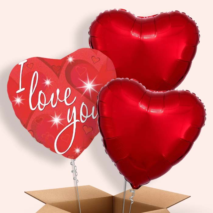 I Love You Balloons in a Box (Sparkle)