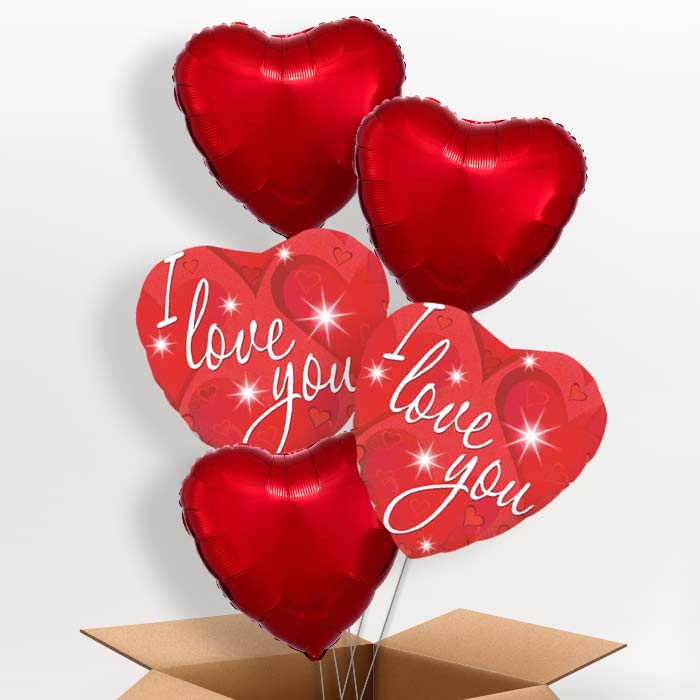 I Love You Balloons in a Box (Sparkle)