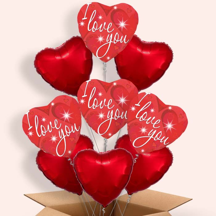 I Love You Balloons in a Box (Sparkle)