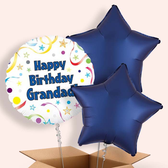 Happy Birthday Grandad Balloon in a Box (Stars)