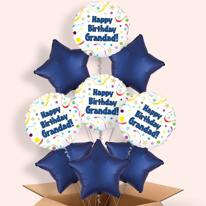 Happy Birthday Grandad Balloon in a Box (Stars)