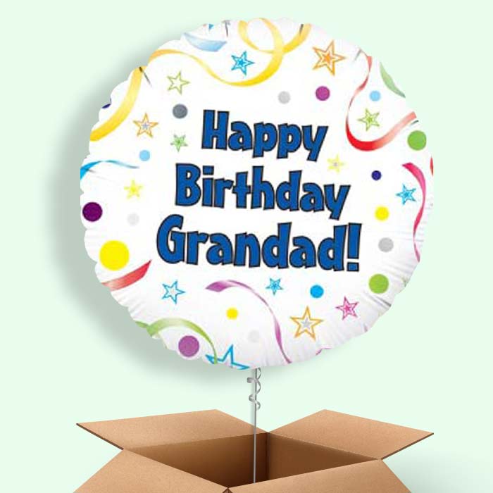 Happy Birthday Grandad Balloon in a Box (Stars) - 1 Balloon | Small Indoor Plants