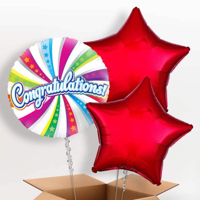 Congratulation Balloons in a Box (Swirls)