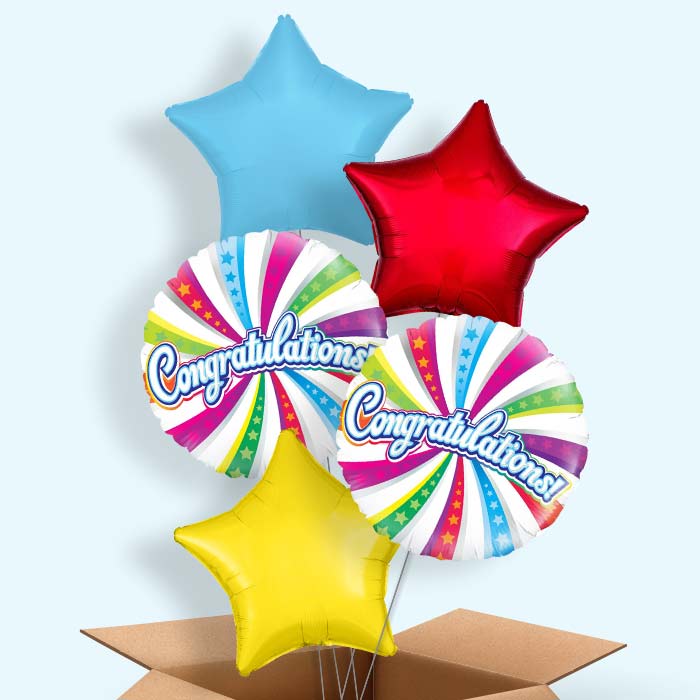 Congratulation Balloons in a Box (Swirls)