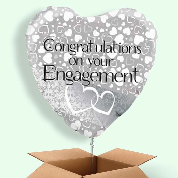 Engagement Balloons in a Box (Silver)