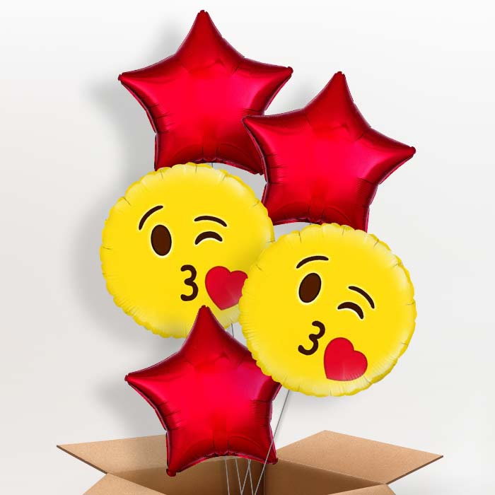 Emoji Kiss Helium Balloon in a Box