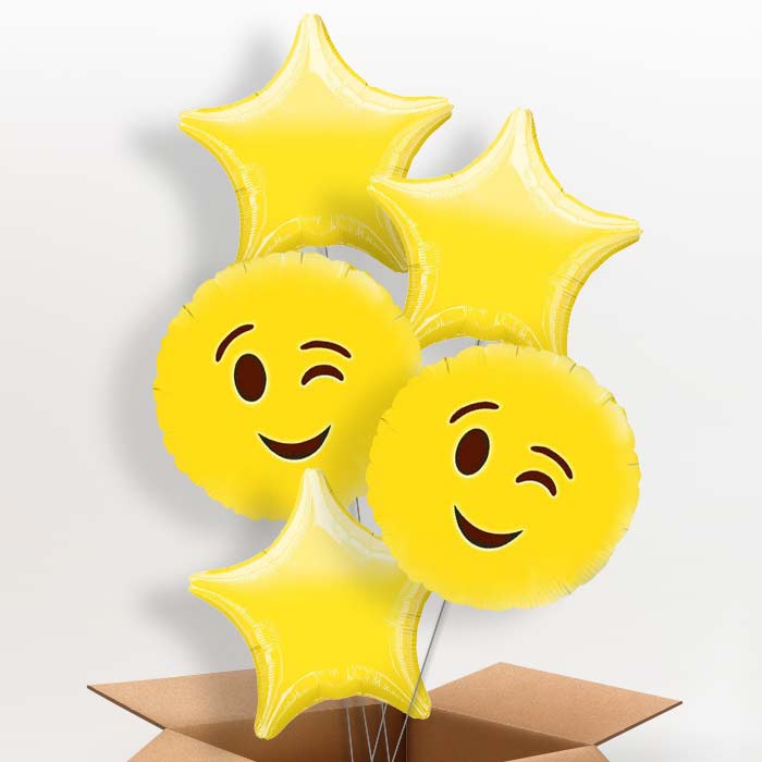 Wink Emoji Helium Balloon in a Box