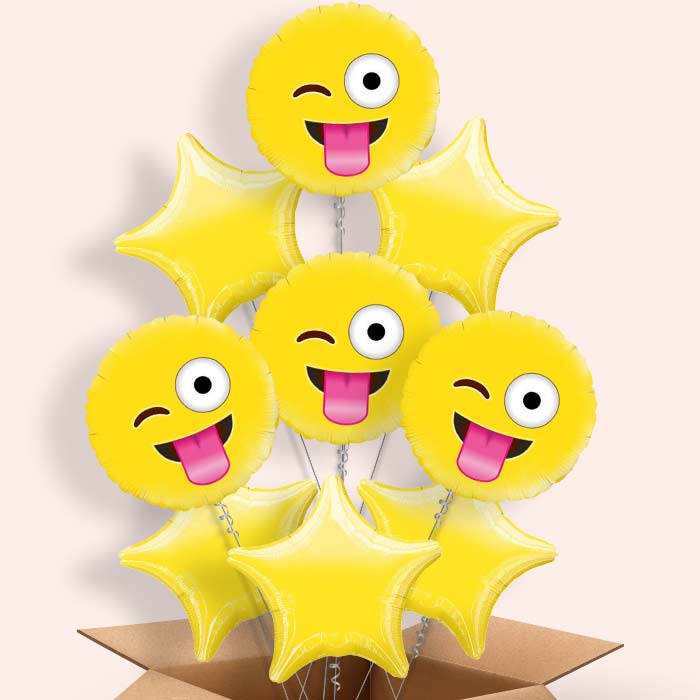 Crazy Emoji Helium Balloons in a Box