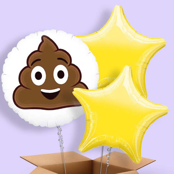 Poop Emoji Helium Balloon in a Box