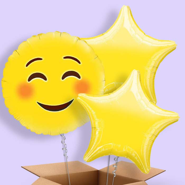 Emoji Smiling Eyes Balloon in a Box