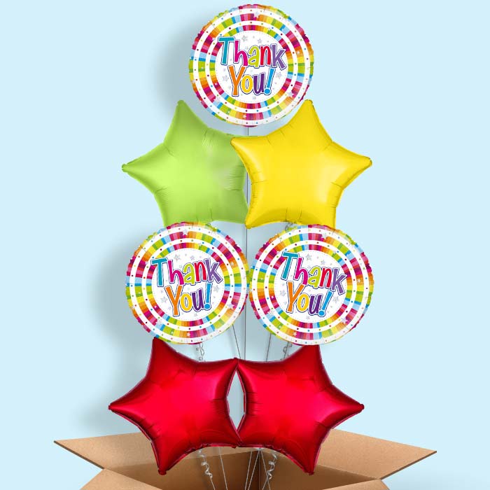 Thank You Balloons in a Box (Stripes)