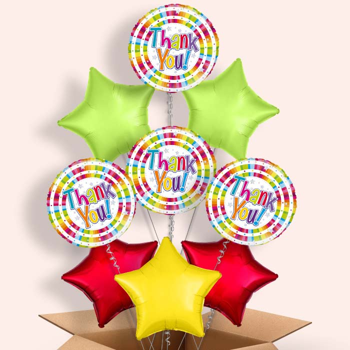 Thank You Balloons in a Box (Stripes)