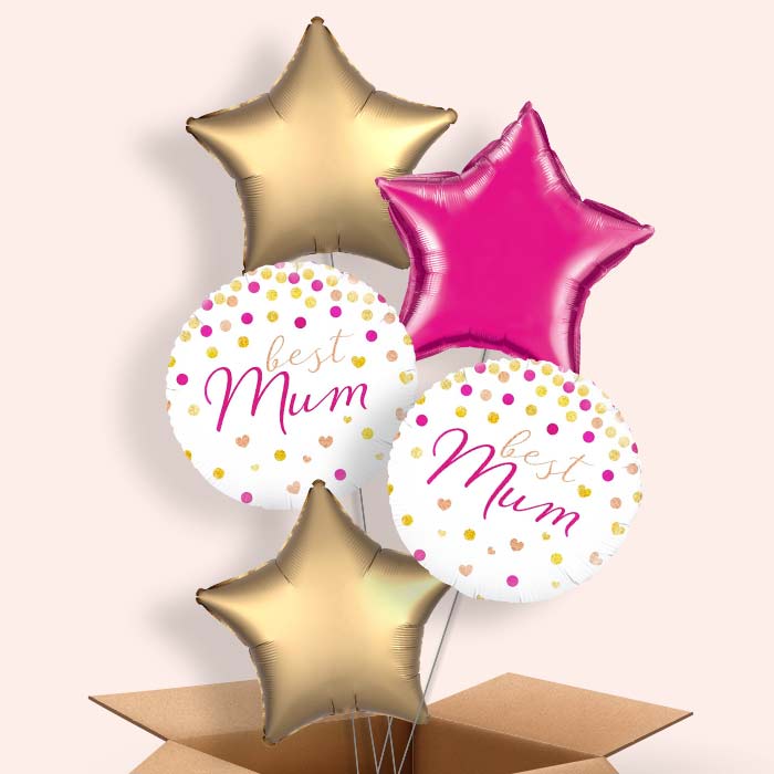 Best Mum Balloons in a Box (Helium Filled) - 5 Balloons | Small Indoor Plants