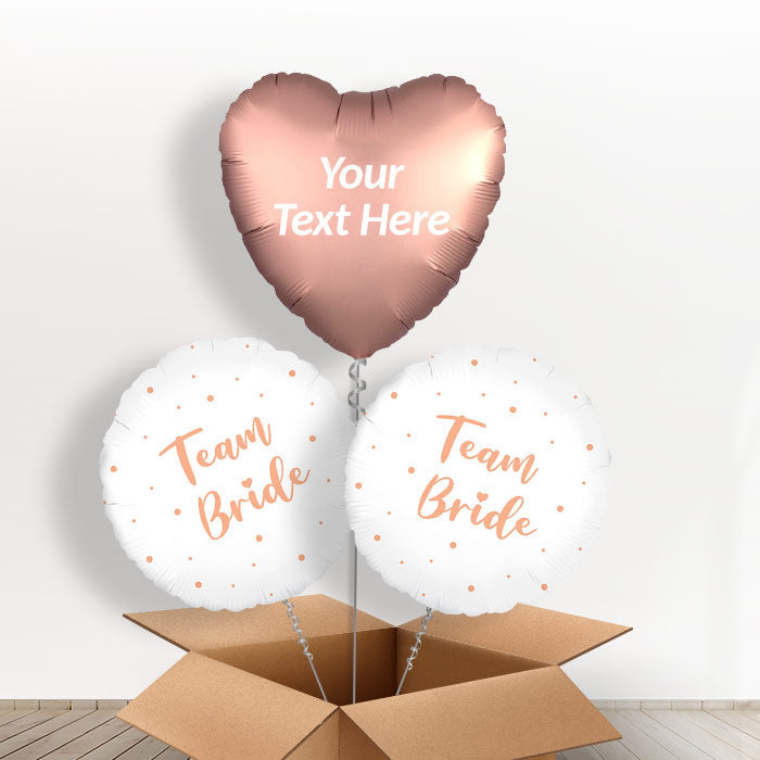 Personalised Rose Gold Bride to Be Helium Balloons Delivered - Balloon Trio | Small Indoor Plants