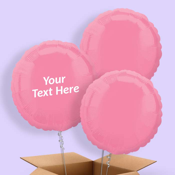 Bright Pink Plain Coloured Circle Balloon in a Box - 3 Balloon | Small Indoor Plants