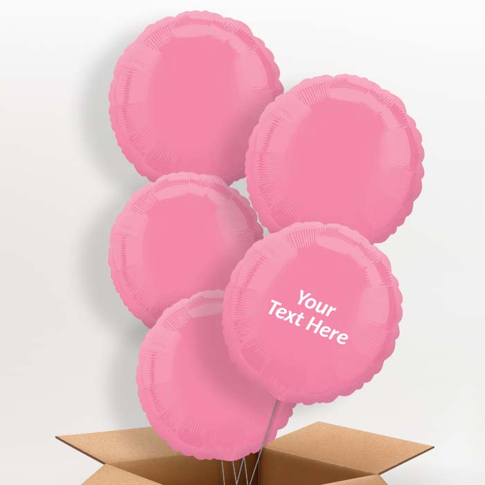 Bright Pink Plain Coloured Circle Balloon in a Box - 5 Balloon | Small Indoor Plants