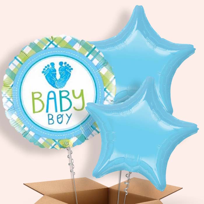 Baby Boy Balloon in a Box (Foot)