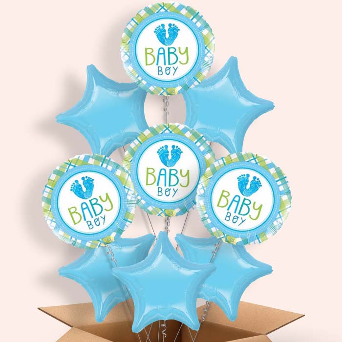Baby Boy Balloon in a Box (Foot)
