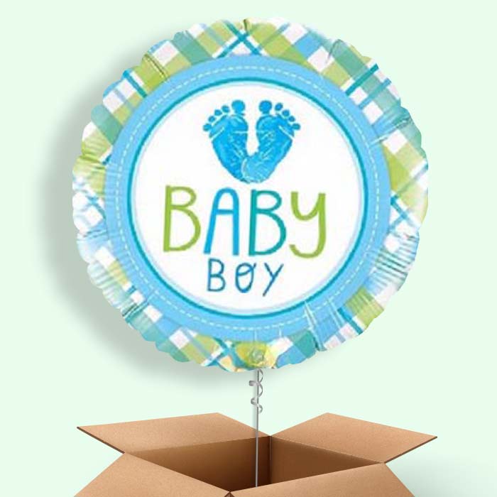 Baby Boy Balloon in a Box (Foot) - 1 Balloon | Small Indoor Plants