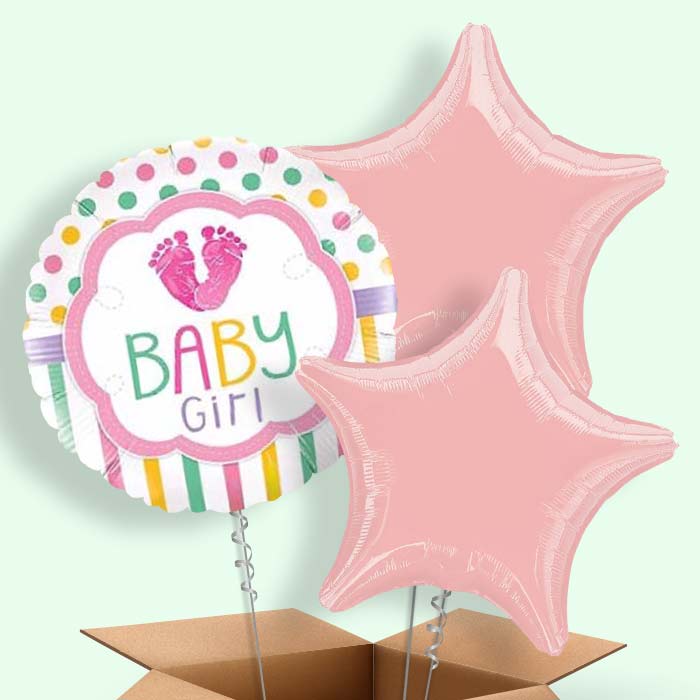 Baby Girl Balloon in a Box (Feet)