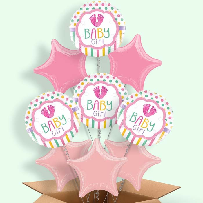 Baby Girl Balloon in a Box (Feet)