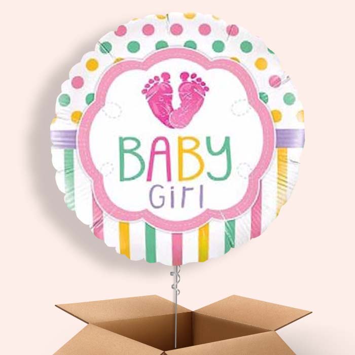 Baby Girl Balloon in a Box (Feet) - 1 Balloon | Small Indoor Plants