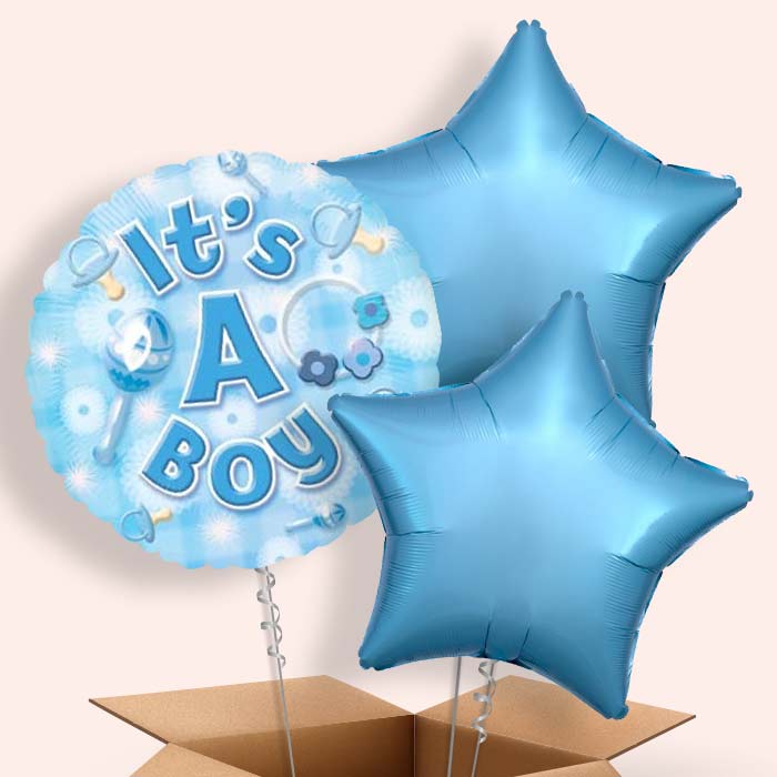New Baby Boy Balloons in a Box (Baby Boy)