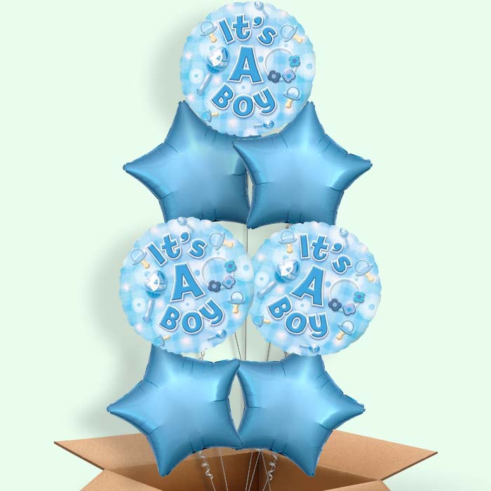New Baby Boy Balloons in a Box (Baby Boy)