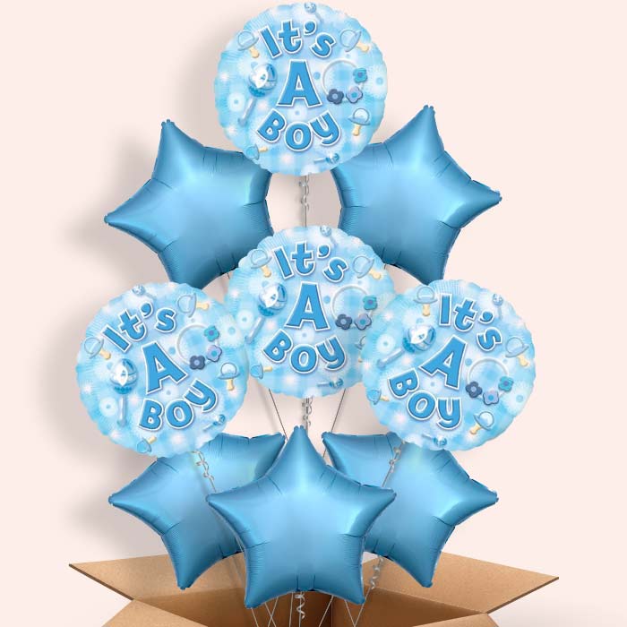 New Baby Boy Balloons in a Box (Baby Boy)
