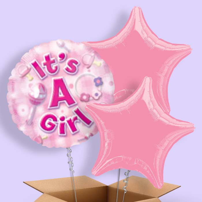 New Baby Girl Balloons in a Box (Baby Girl)