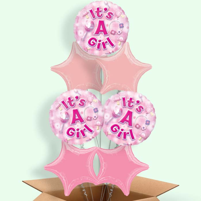 New Baby Girl Balloons in a Box (Baby Girl)