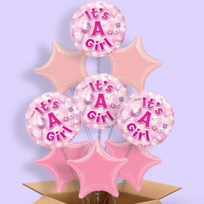 New Baby Girl Balloons in a Box (Baby Girl)