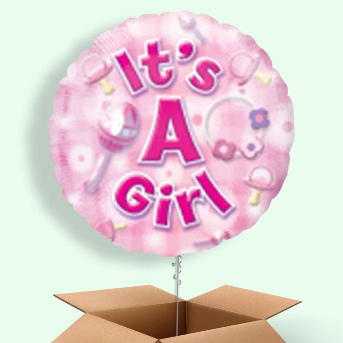 New Baby Girl Balloons in a Box (Baby Girl) - 1 Balloon | Small Indoor Plants