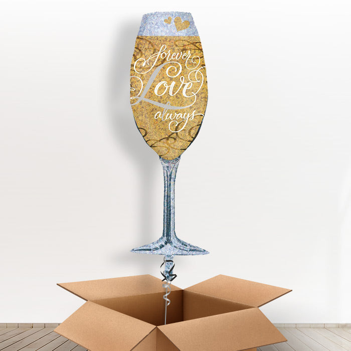 Champagne Glass Balloon in a Box - Giant Balloon | Small Indoor Plants
