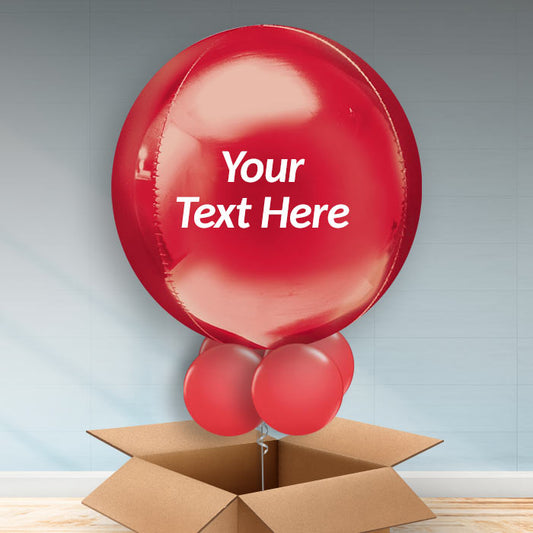 Personalised Red Orbz Balloon in a Box - Orbz Balloon with 3 Balloons | Small Indoor Plants