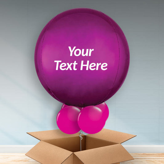 Personalised Hot Pink Orbz Balloon in a Box - Orbz Balloon with 3 Balloons | Small Indoor Plants