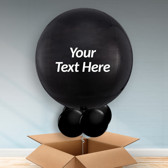 Personalised Black Orbz Balloons in a Box - Orbz Balloon with 3 Balloons | Small Indoor Plants