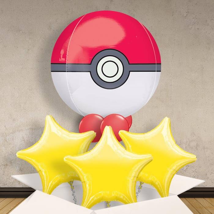 Pokemon Pokeball Balloon in a Box Gift - Orbz Balloon with 3 Balloons | Small Indoor Plants