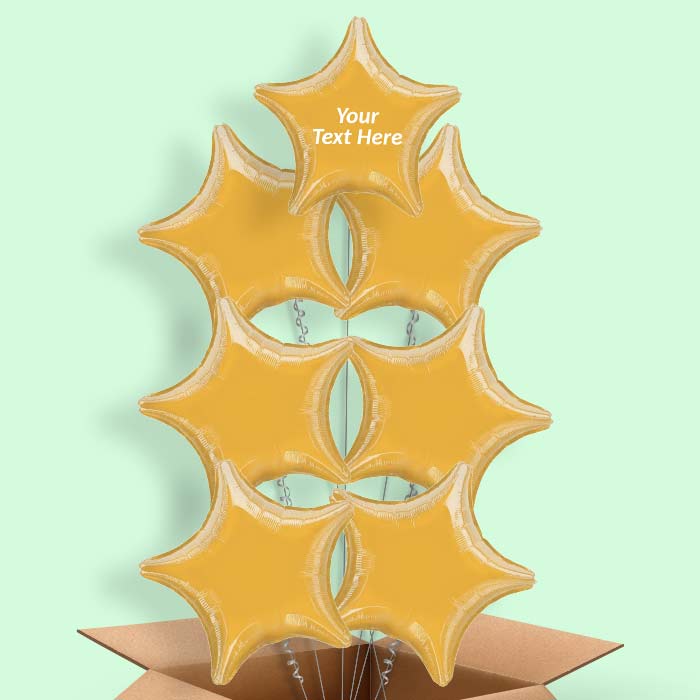 Gold Star Personalised Foil Balloons in a Box - 7 Balloon | Small Indoor Plants