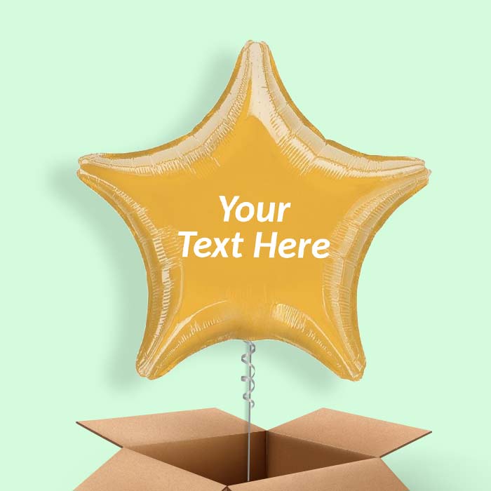 Gold Star Personalised Foil Balloons in a Box - 1 Balloon | Small Indoor Plants