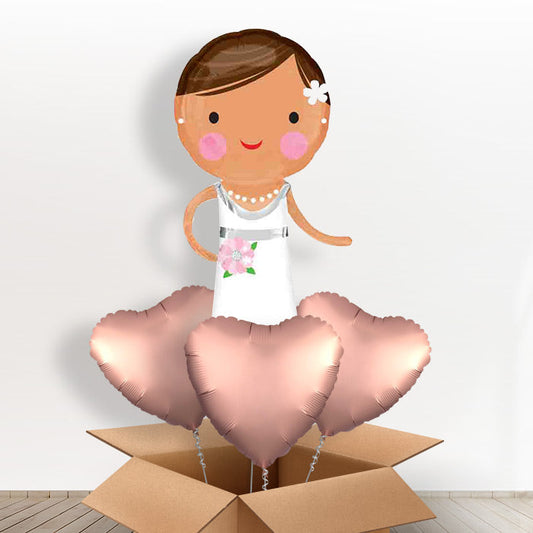 Lovely Bride Giant Shaped Balloon in a Box Gift - With 3 Themed Balloons | Small Indoor Plants