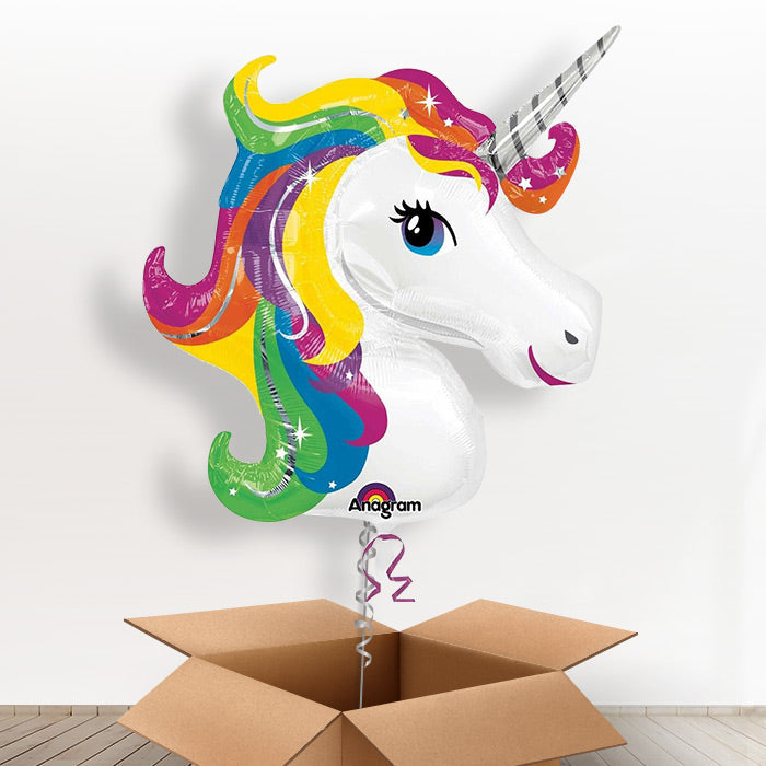 Giant Unicorn Head Balloon in a Box Gift - Giant Balloon | Small Indoor Plants