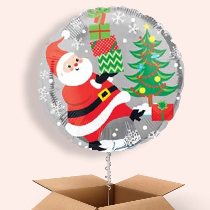 Christmas Santa & Penguin Balloon in a Box - 1 Balloon | Small Indoor Plants