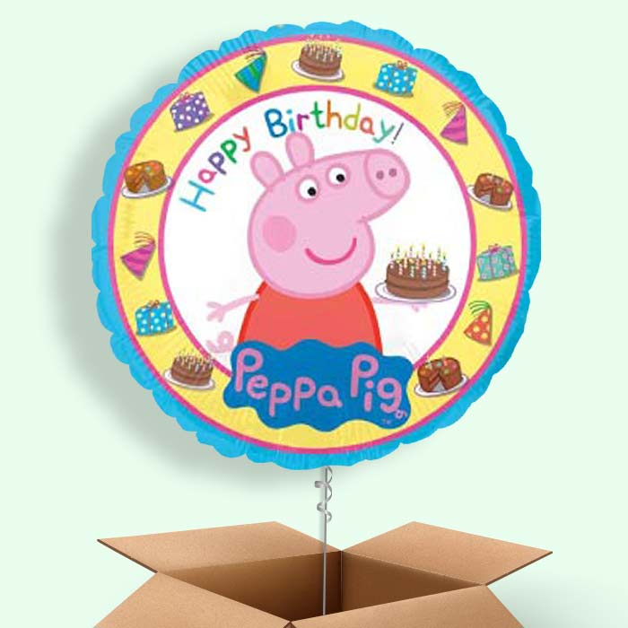 Peppa Pig Birthday Balloons in a Box - 1 Balloon | Small Indoor Plants