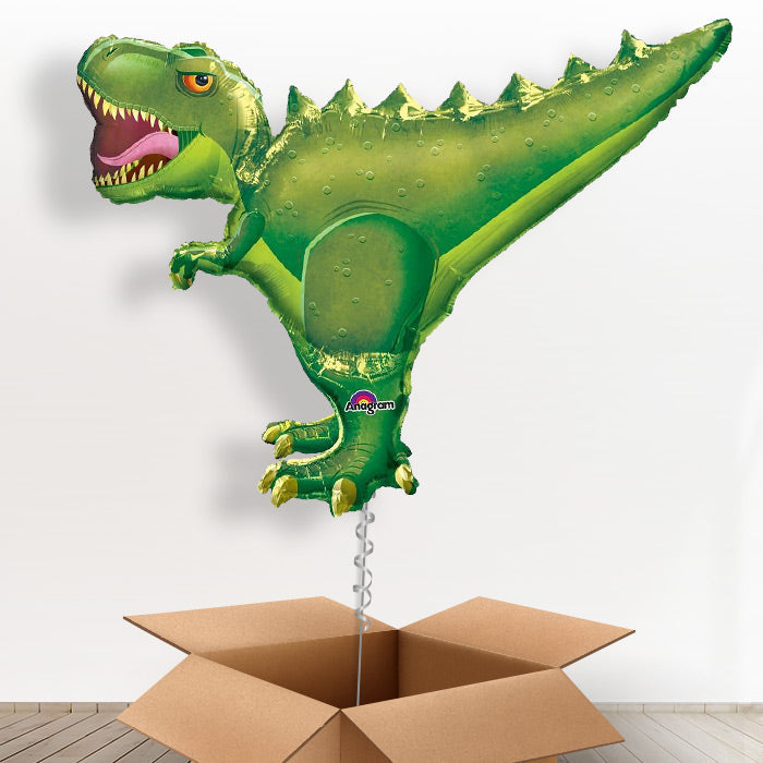 Green T-Rex Helium Balloon in a Box - Giant Balloon | Small Indoor Plants